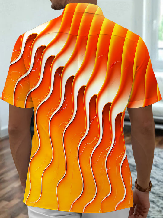 men's geometric print shirt back view