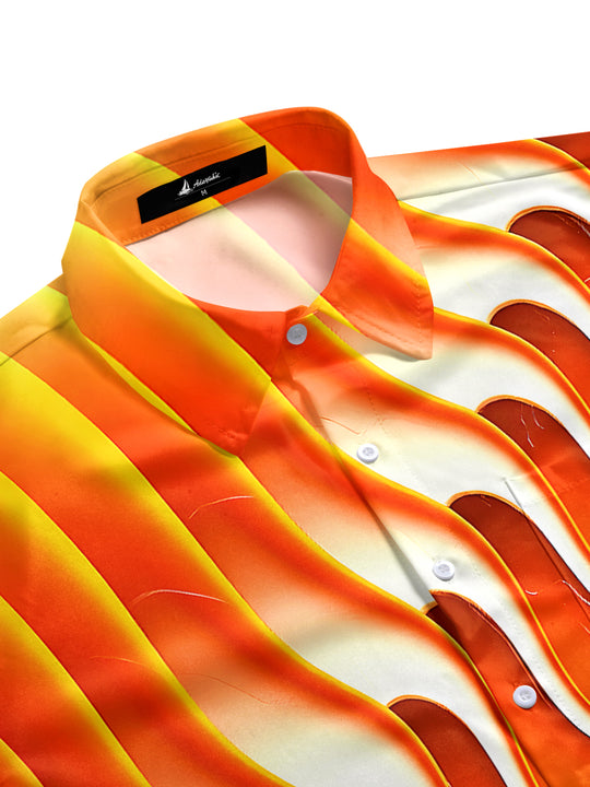 men's art print shirt side view