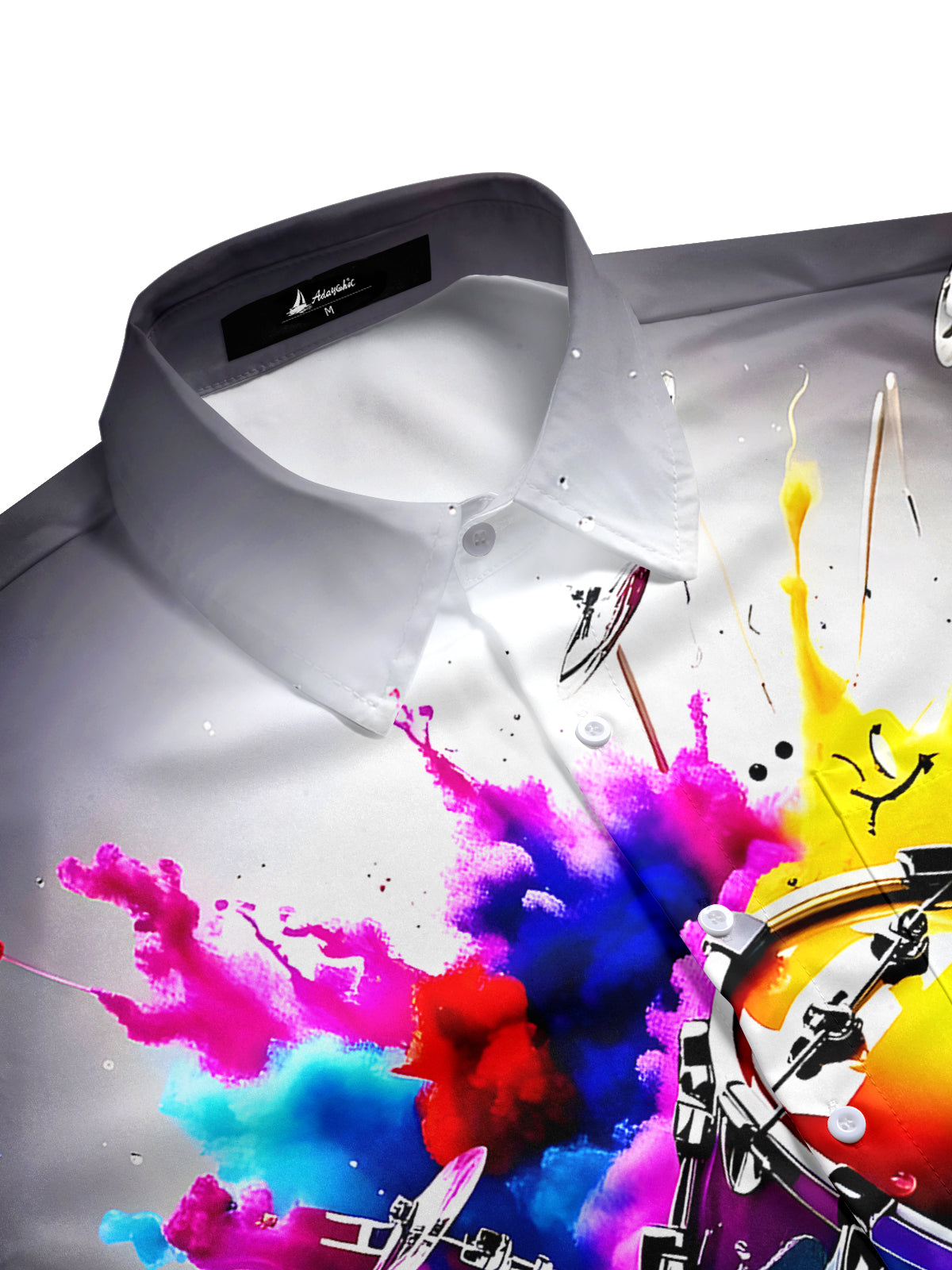 Snare Drum Tie Dye Men's Pocket Short Sleeve Shirts