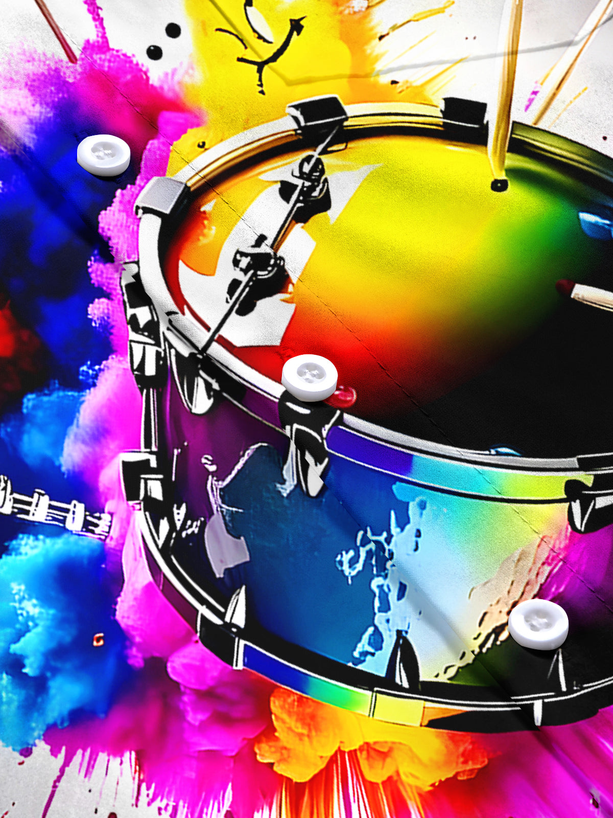 Snare Drum Tie Dye Men's Pocket Short Sleeve Shirts