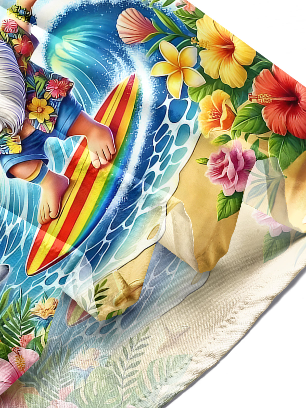 Hawaiian Gnome Surfing Men's Pocket Short Sleeve Shirts