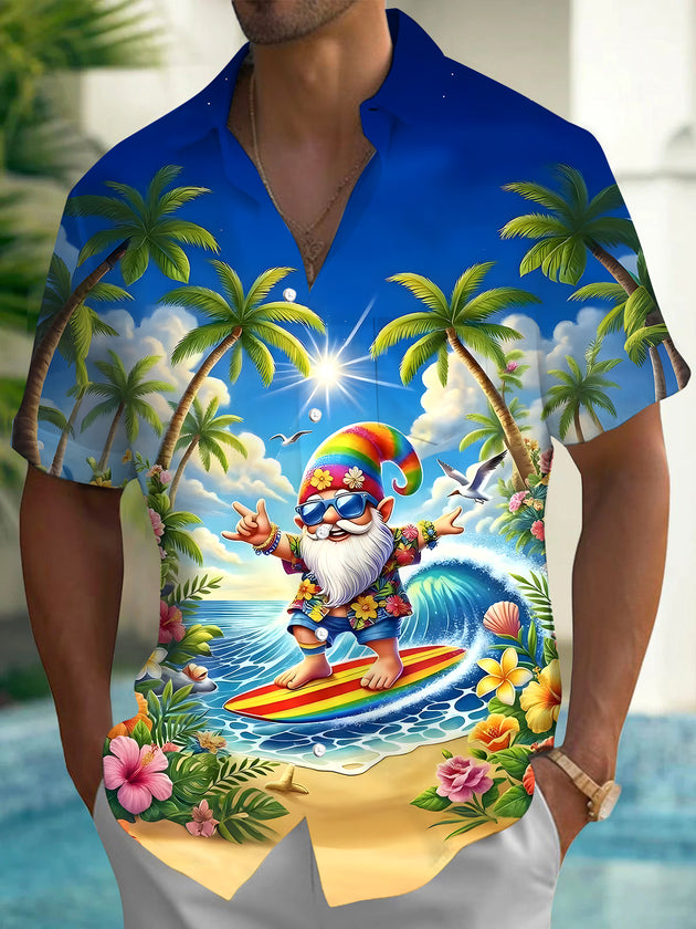 men's Hawaiian shirt front view beach vacation