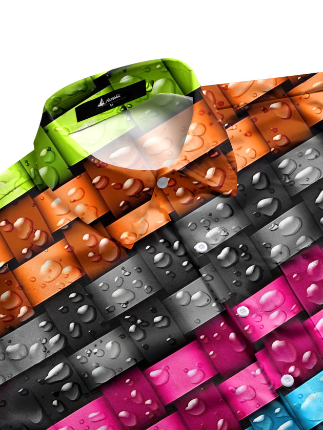 men's pattern print shirt side view