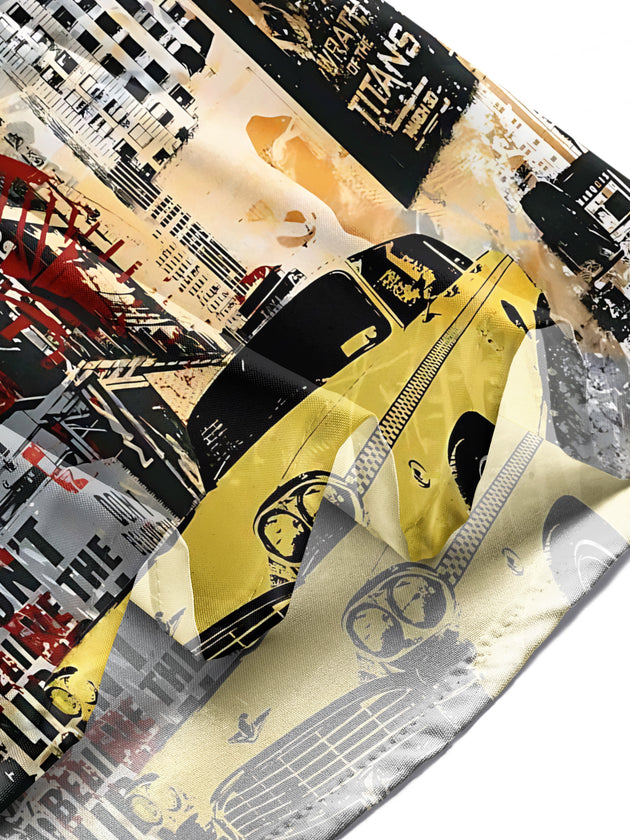 men's art print shirt summer vacation