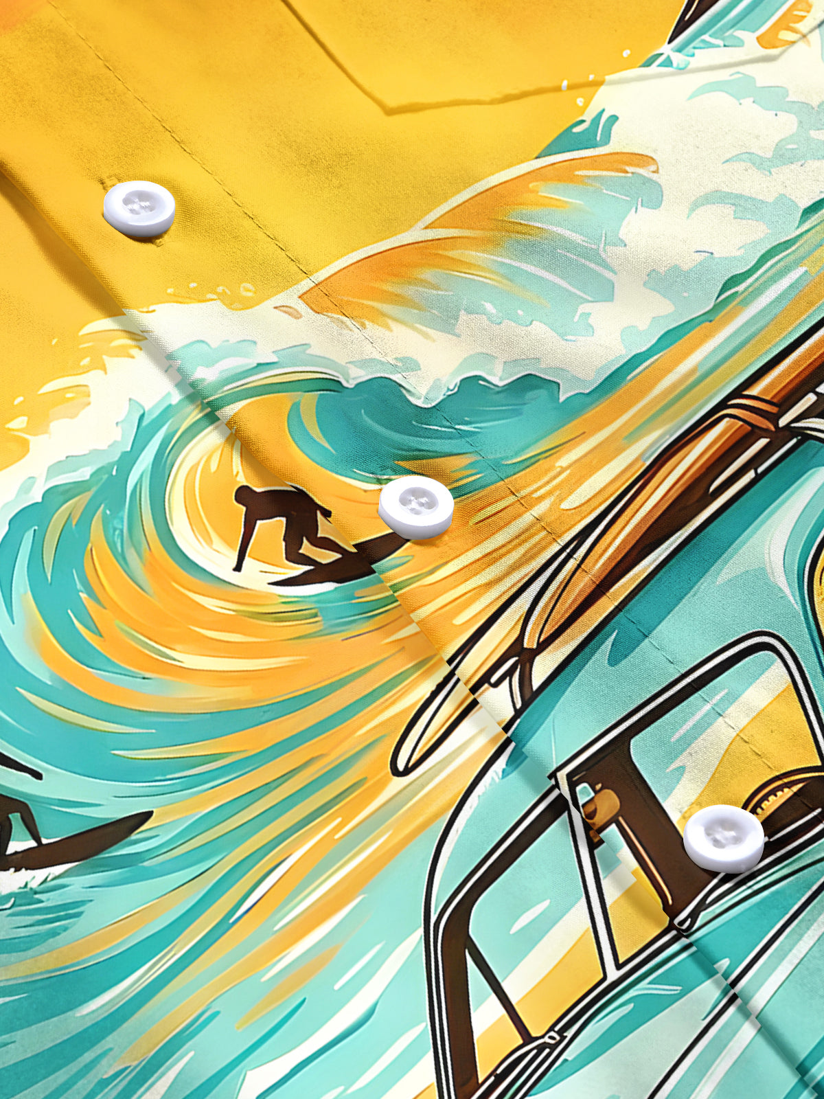 Hawaiian Car Men's Pocket Short Sleeve Shirts