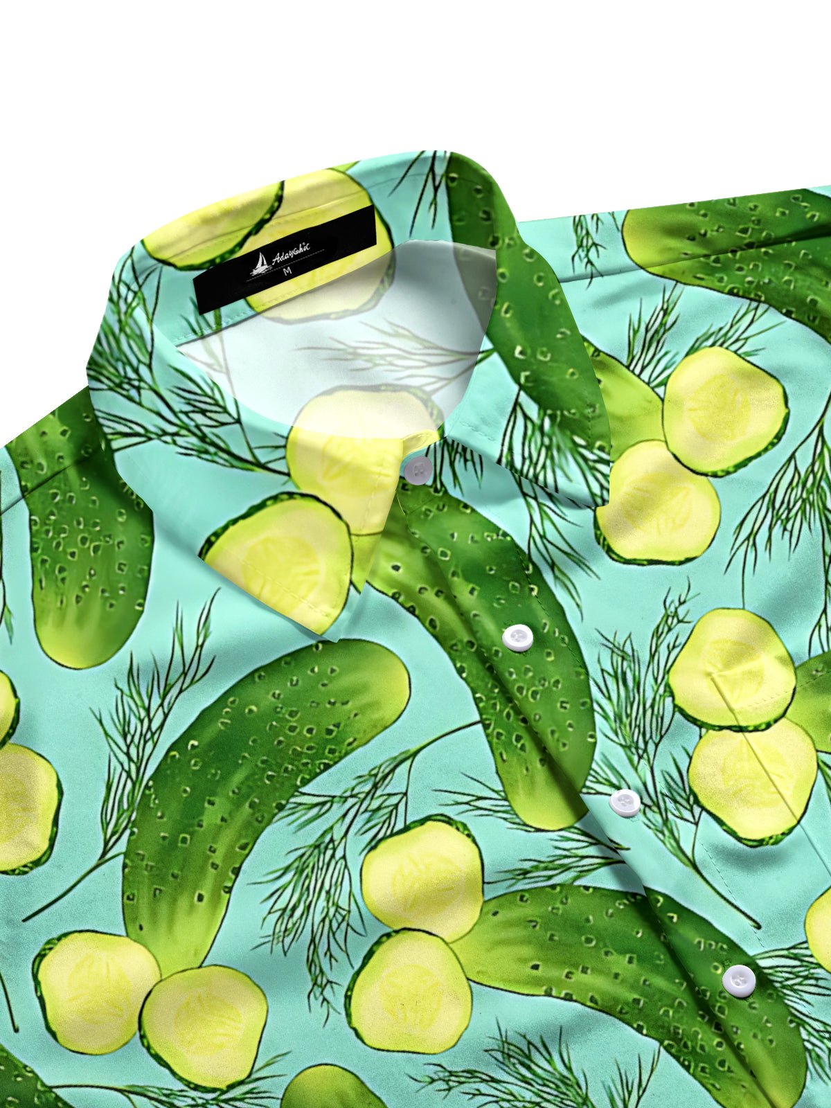 Cucumber Print Men's Pocket Short Sleeve Shirts