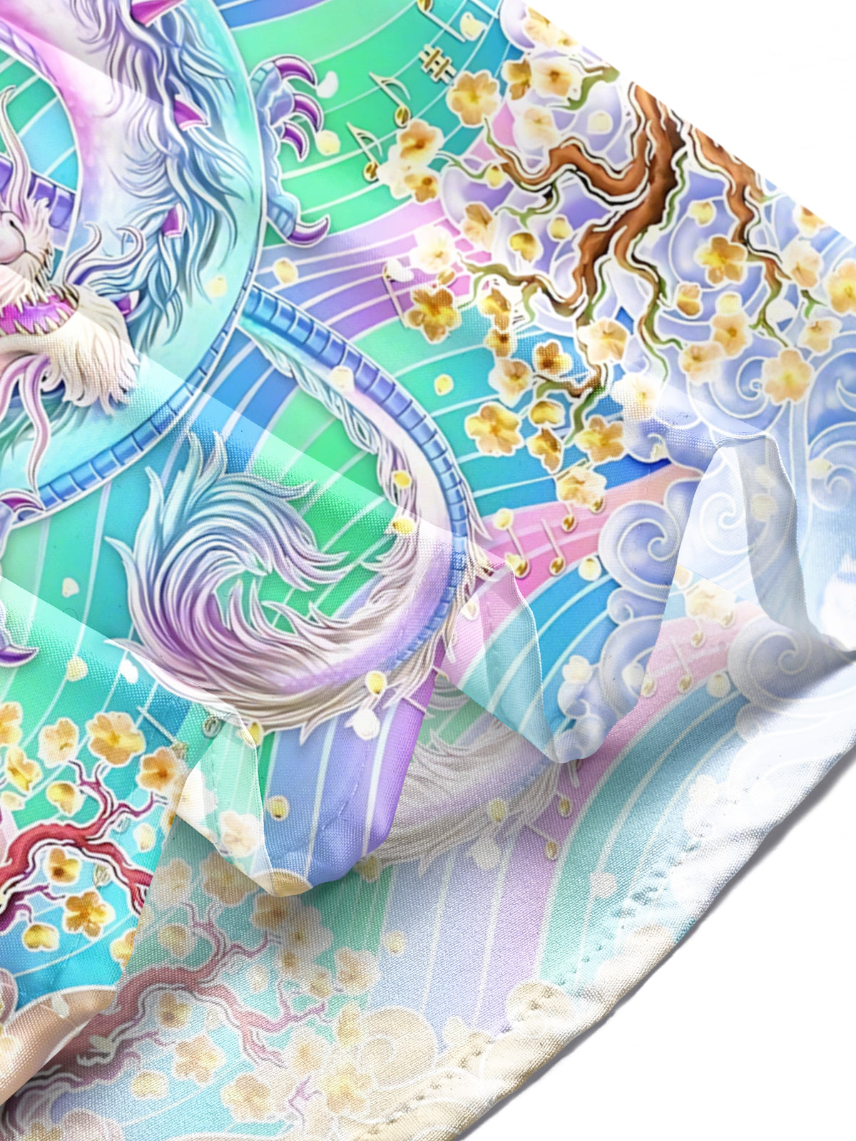 Note Dragon Sakura Art Print Men's Pocket Short Sleeve Shirts