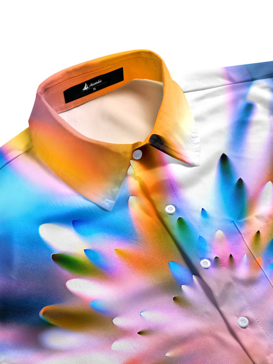 men's art print shirt side view