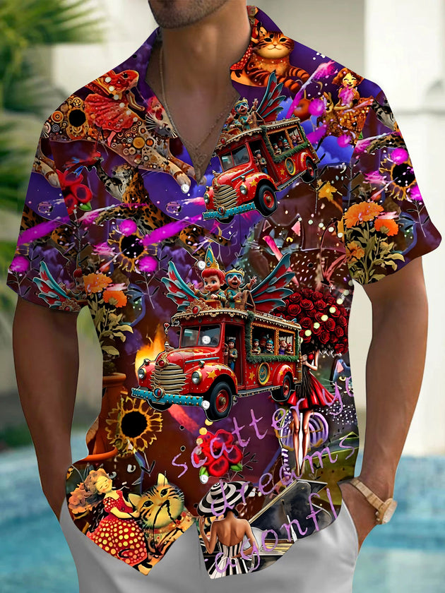 men's art print shirt front view
