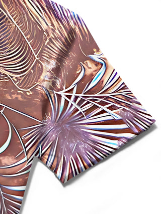 men's printed shirt close-up short sleeve