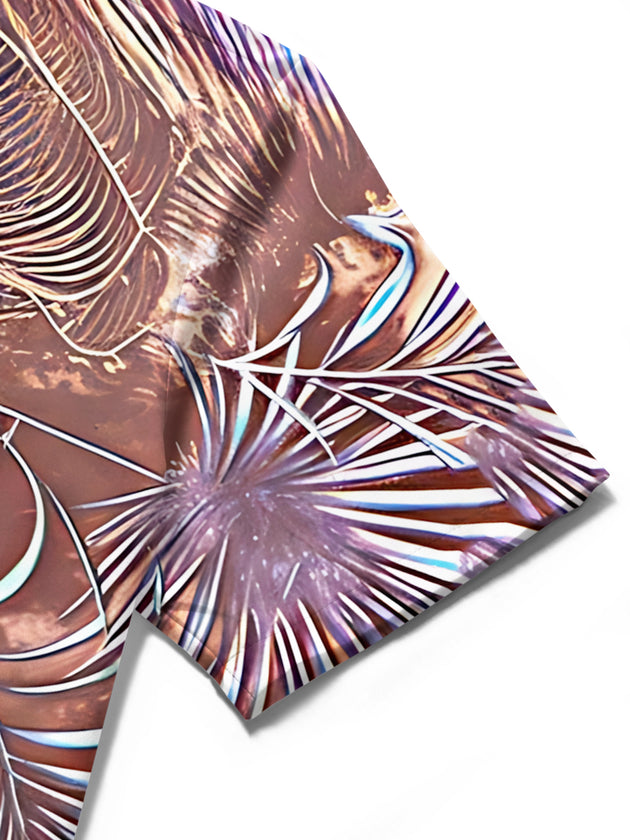 men's printed shirt close-up short sleeve