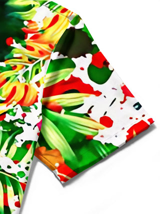 men's printed shirt close-up short sleeve