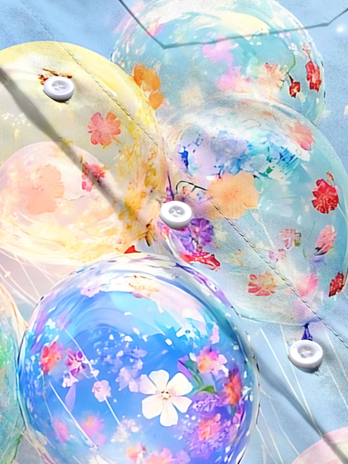 Balloon Print Men's Pocket Short Sleeve Shirts