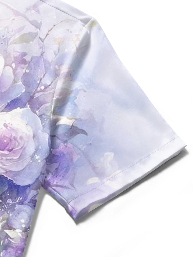men's printed shirt close-up short sleeve