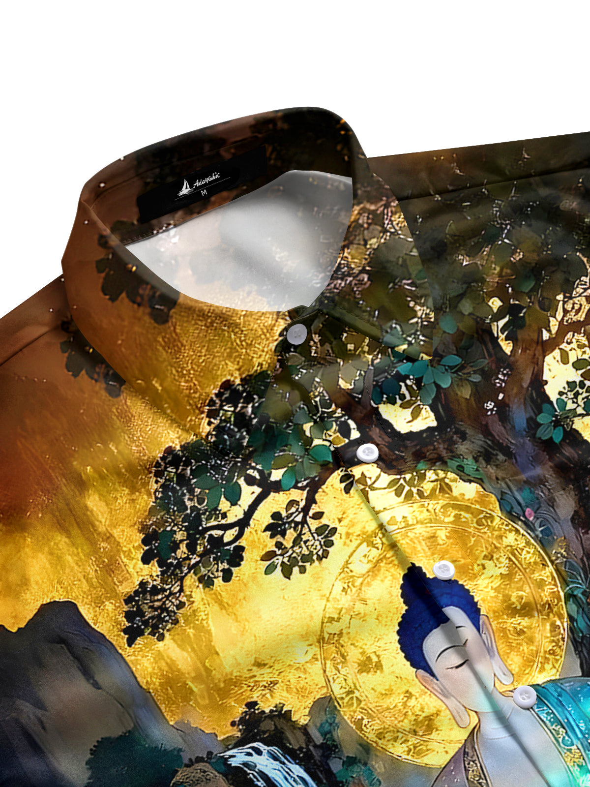 Buddhism Buddha Ficus Religiosa Men's Pocket Short Sleeve Shirts