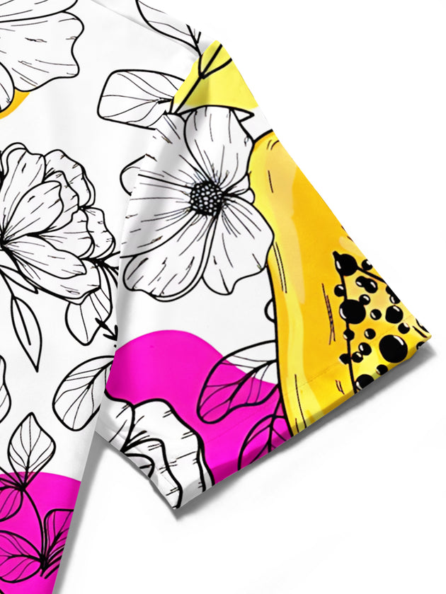 men's printed shirt close-up short sleeve