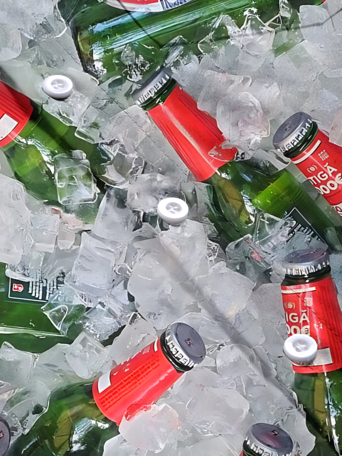 Beer Print Men's Pocket Short Sleeve Shirts