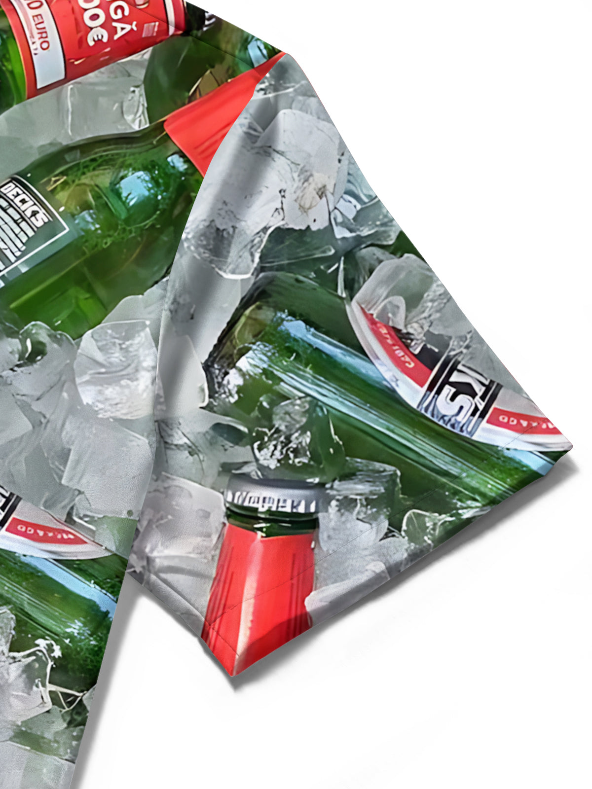 Beer Print Men's Pocket Short Sleeve Shirts