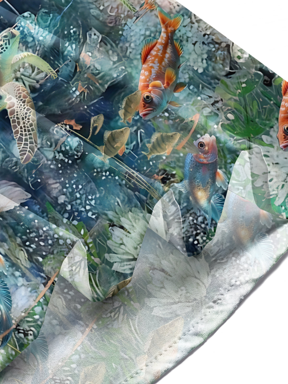 Marine Life Print Men's Pocket Short Sleeve Shirts