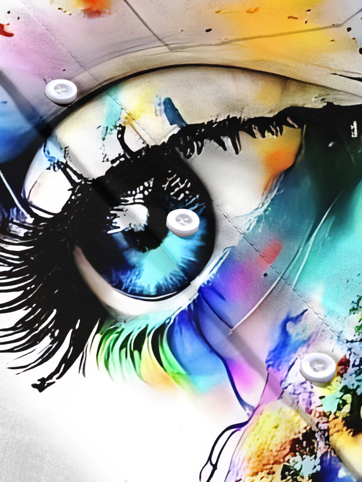 Eye Print Men's Pocket Short Sleeve Shirts