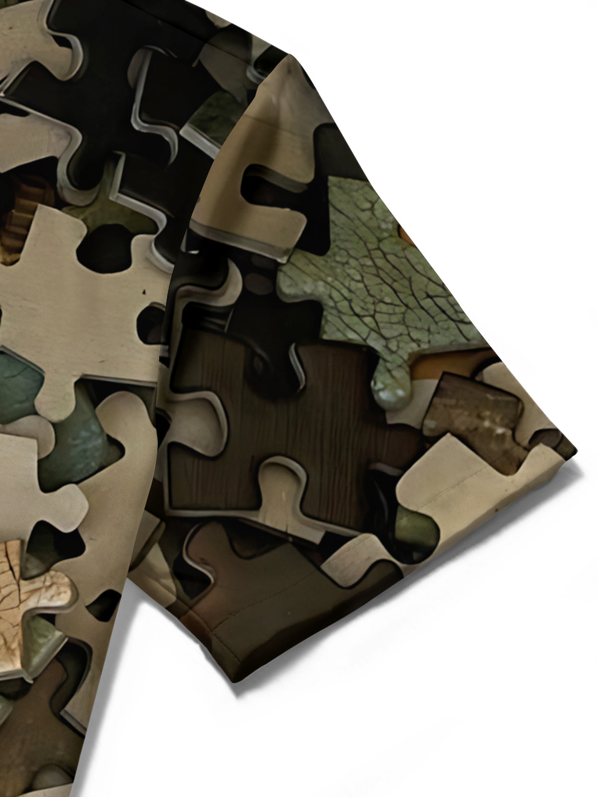 Jigsaw Print Men's Pocket Short Sleeve Shirts