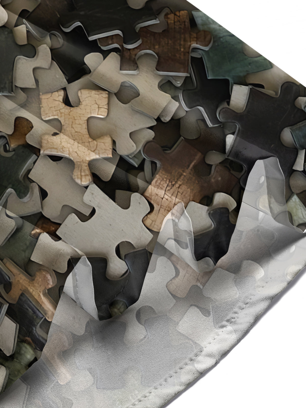 Jigsaw Print Men's Pocket Short Sleeve Shirts