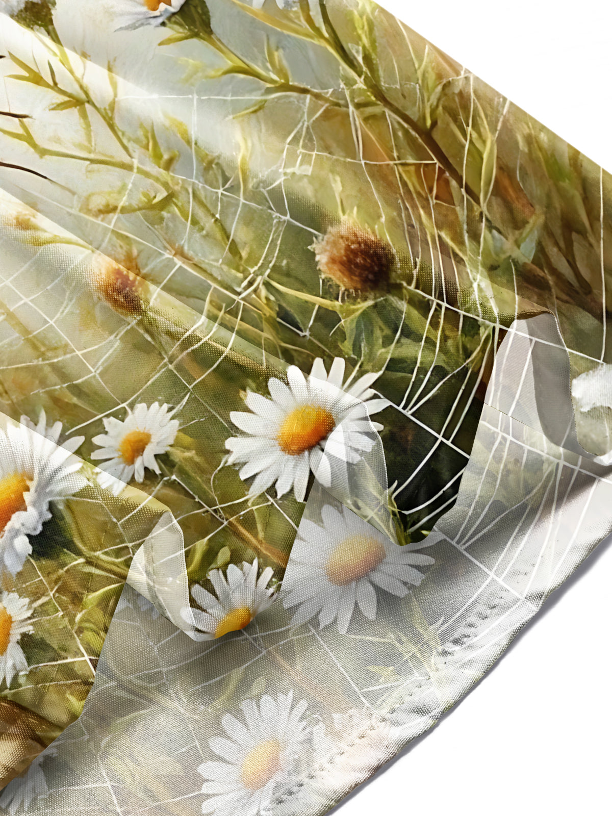 Spider Daisy Landscape Print Men's Pocket Short Sleeve Shirts