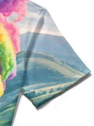 men's printed shirt close-up short sleeve