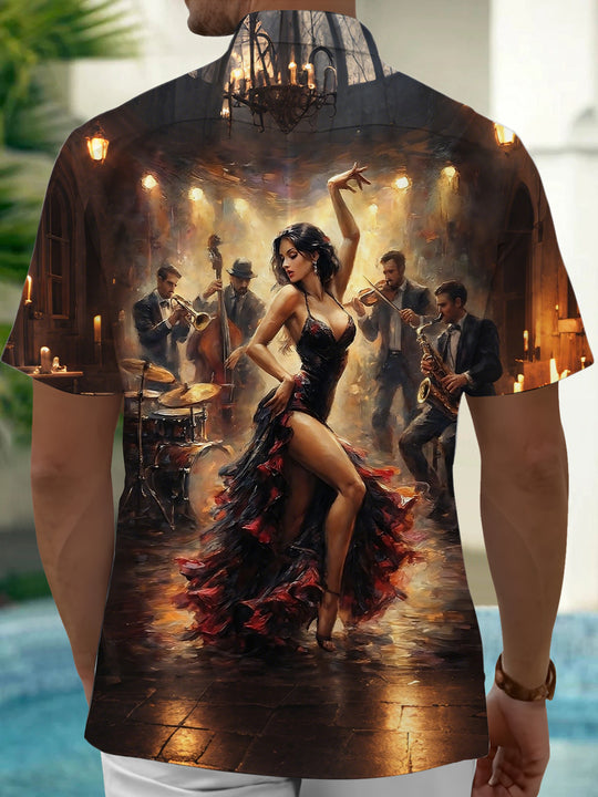 men's band shirt back view