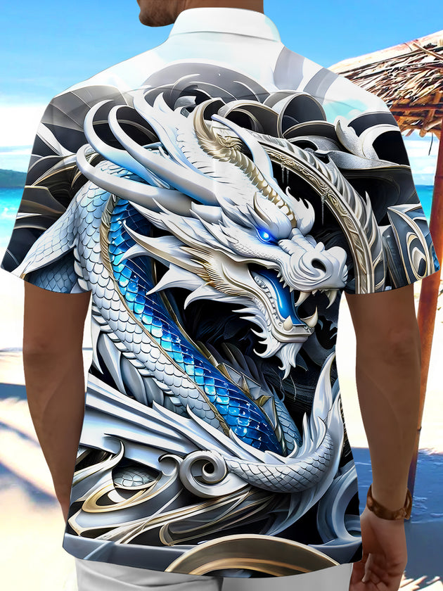 men's mythical print shirt back view