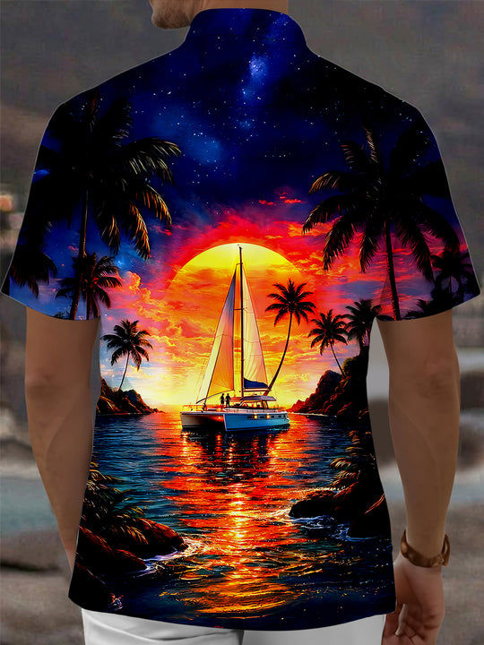men's aloha shirt back view