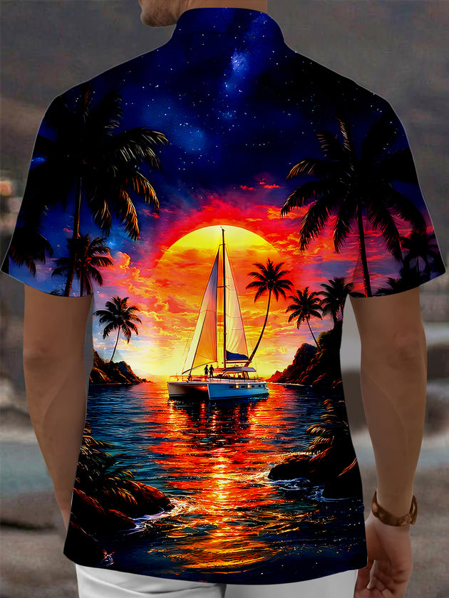 men's aloha shirt back view