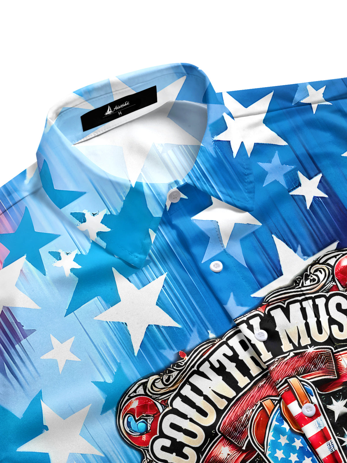 men's rock pattern shirt side view