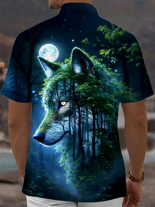 men's wildlife print shirt back view