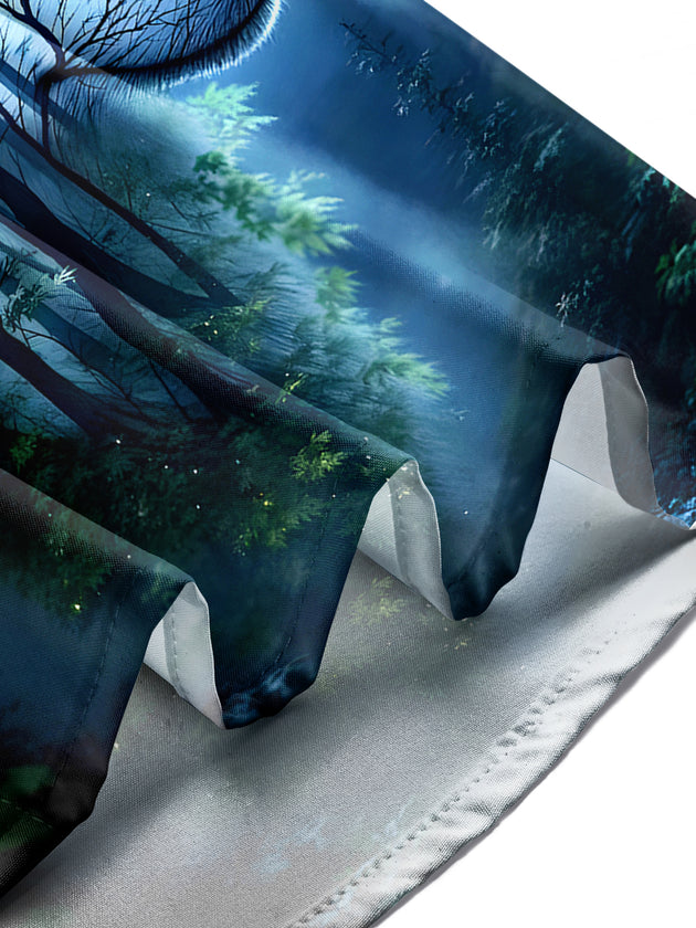 men's wolf print shirt summer vacation