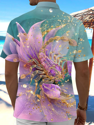 men's flower print shirt back view
