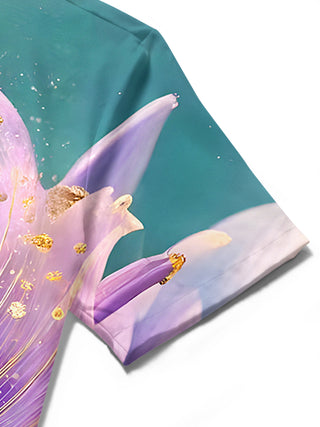 men's floral shirt close-up short sleeve