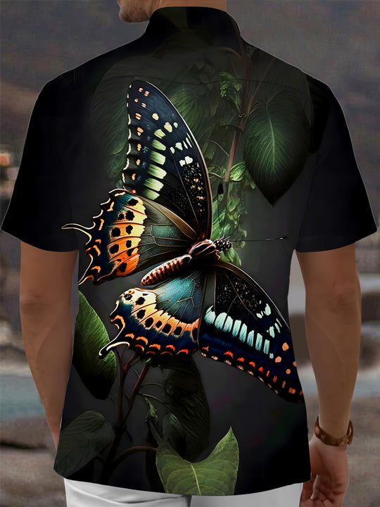 men's nature print shirt back view