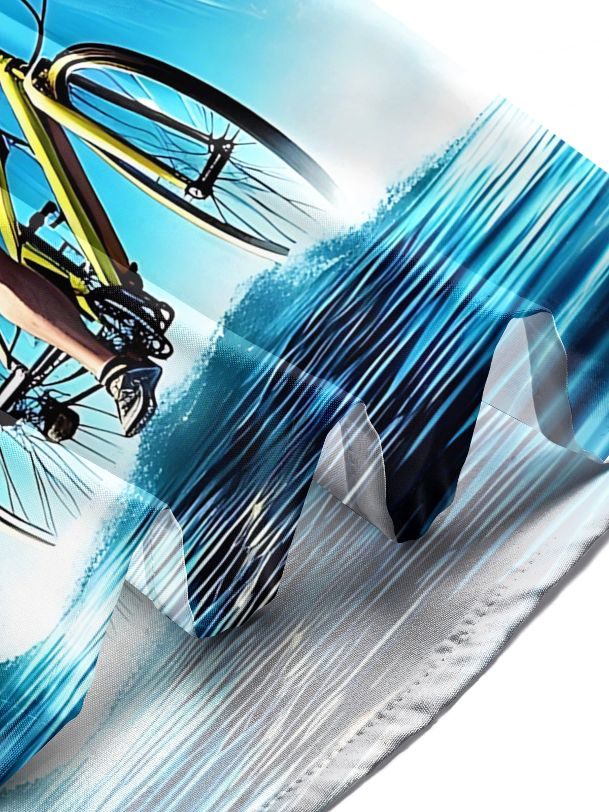 Jesus Bicycle Print Men's Pocket Short Sleeve Shirts