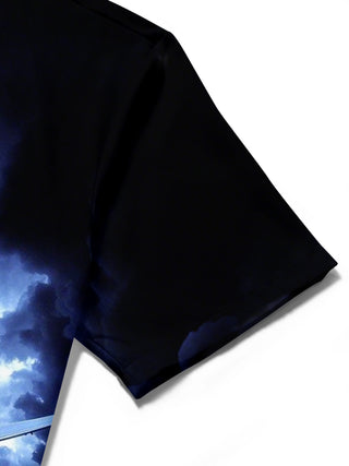 men's printed shirt close-up short sleeve