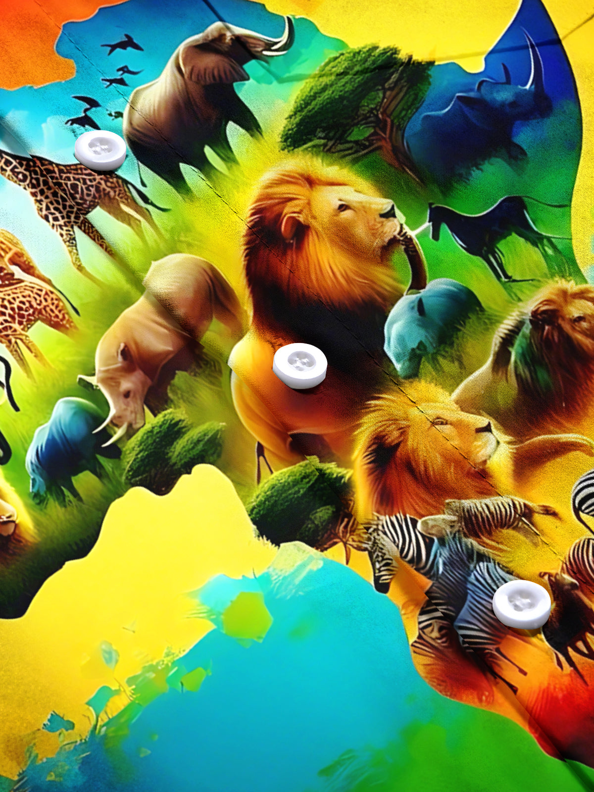 Animal Print Men's Pocket Short Sleeve Shirts