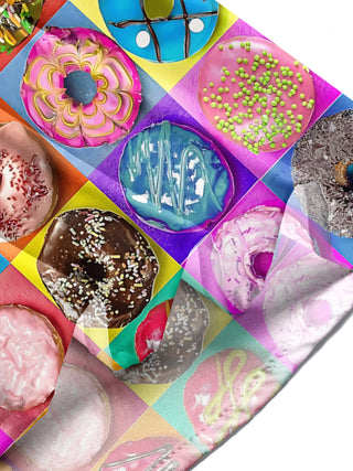 Men's donut print short sleeve shirt lifestyle side view