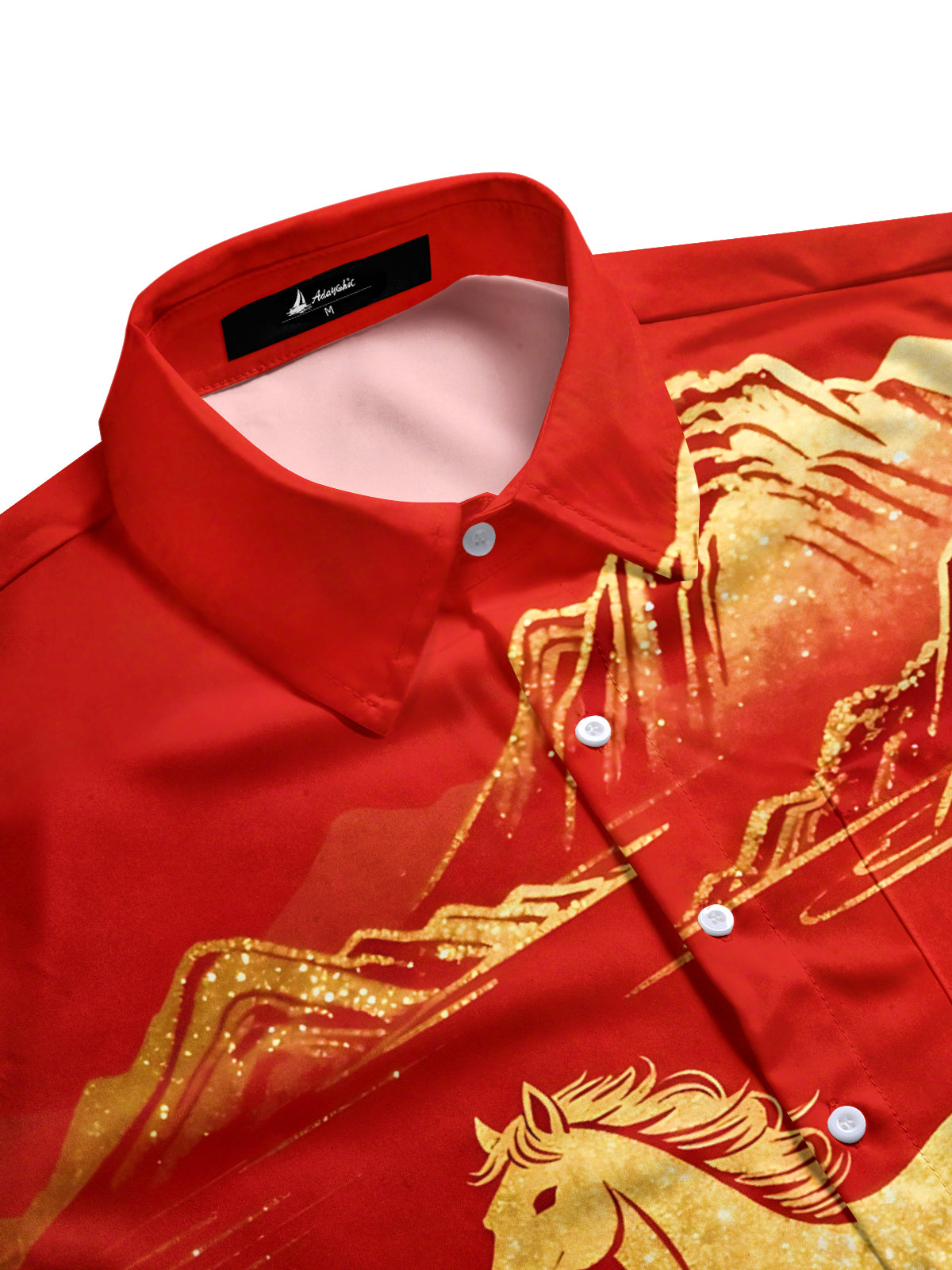 Horse Print Men's Pocket Short Sleeve Shirts