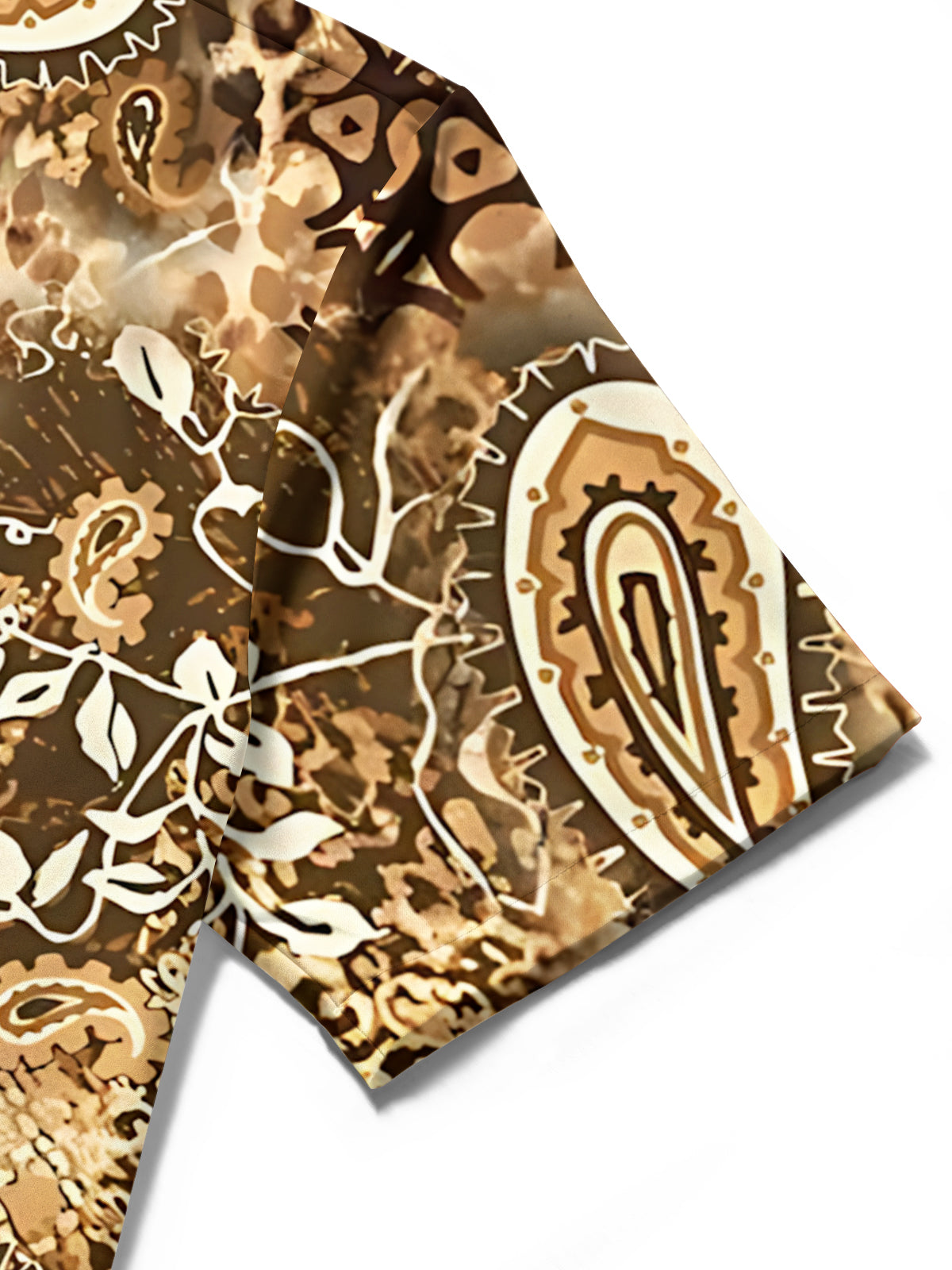 Vintage Paisley Leopard Print Men's Pocket Short Sleeve Shirts