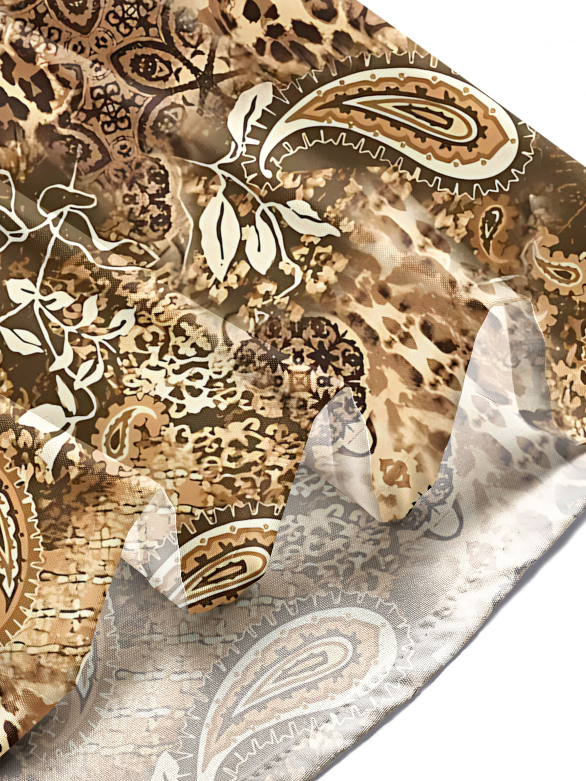 Vintage Paisley Leopard Print Men's Pocket Short Sleeve Shirts