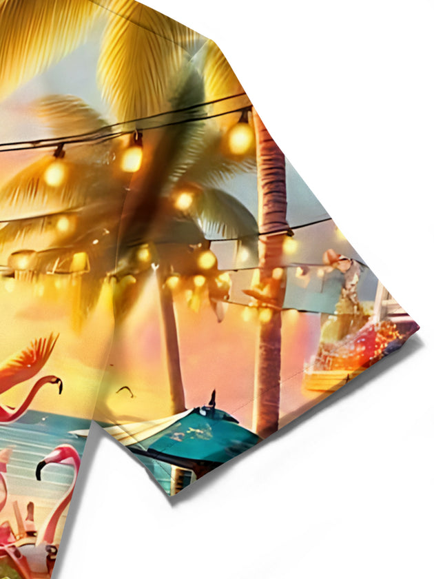 men's Hawaiian shirt close-up short sleeve