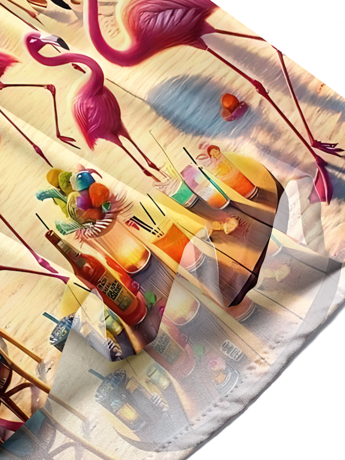 Hawaiian Flamingo Print Men's Pocket Short Sleeve Shirts