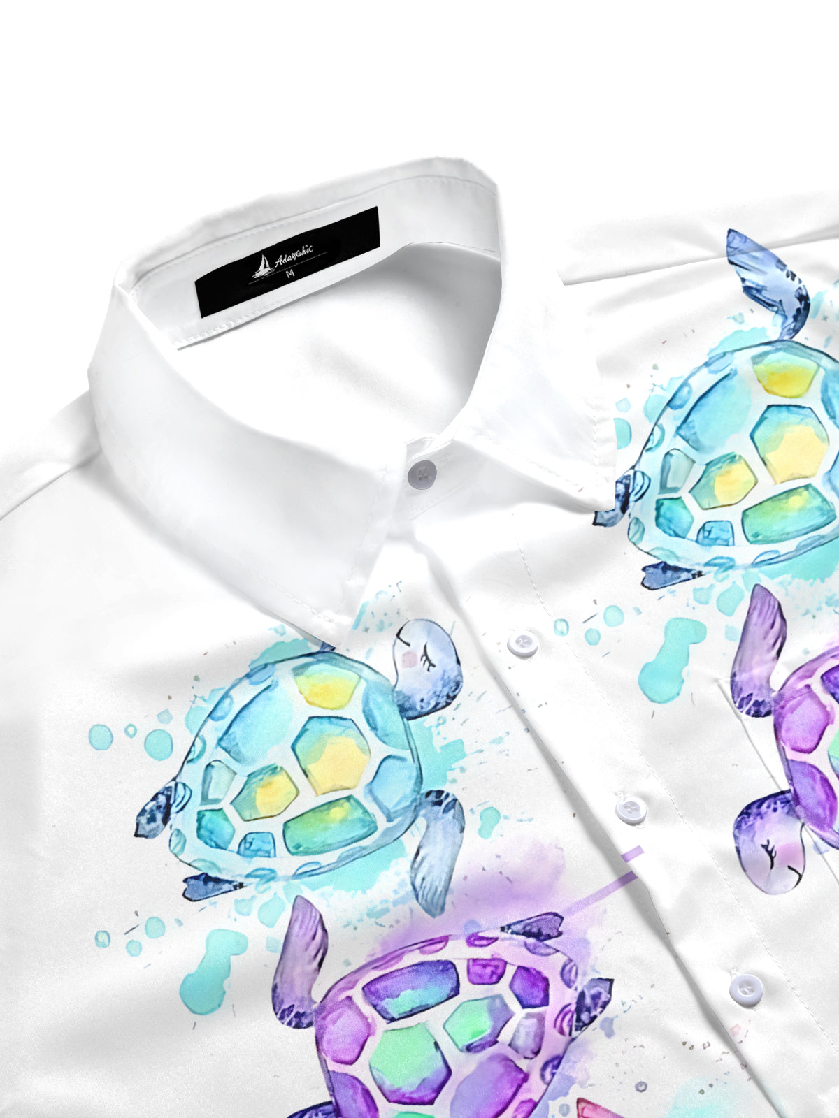 Turtle Print Men's Pocket Short Sleeve Shirts