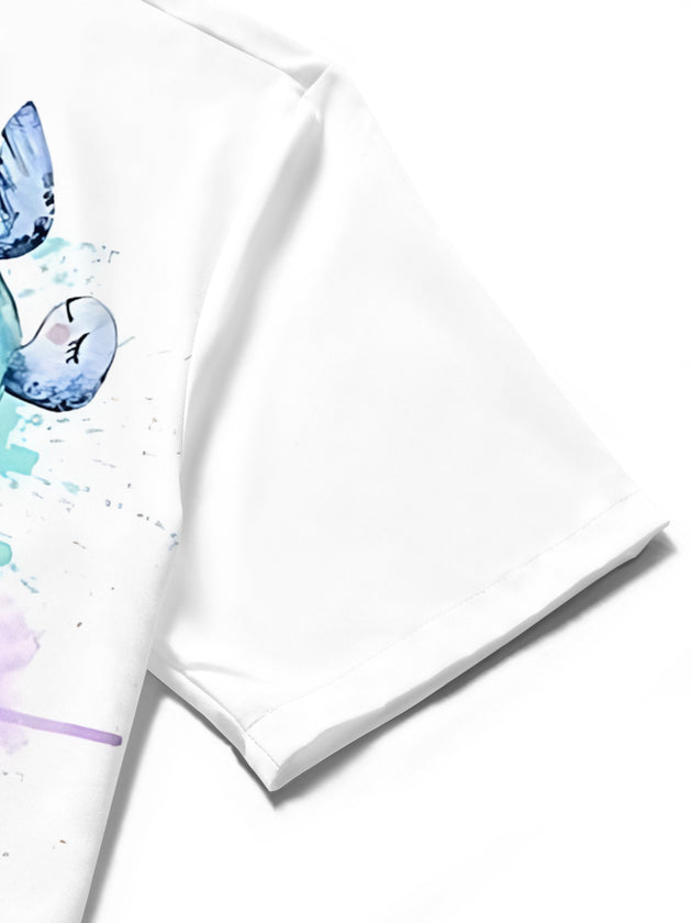 men's printed shirt close-up short sleeve