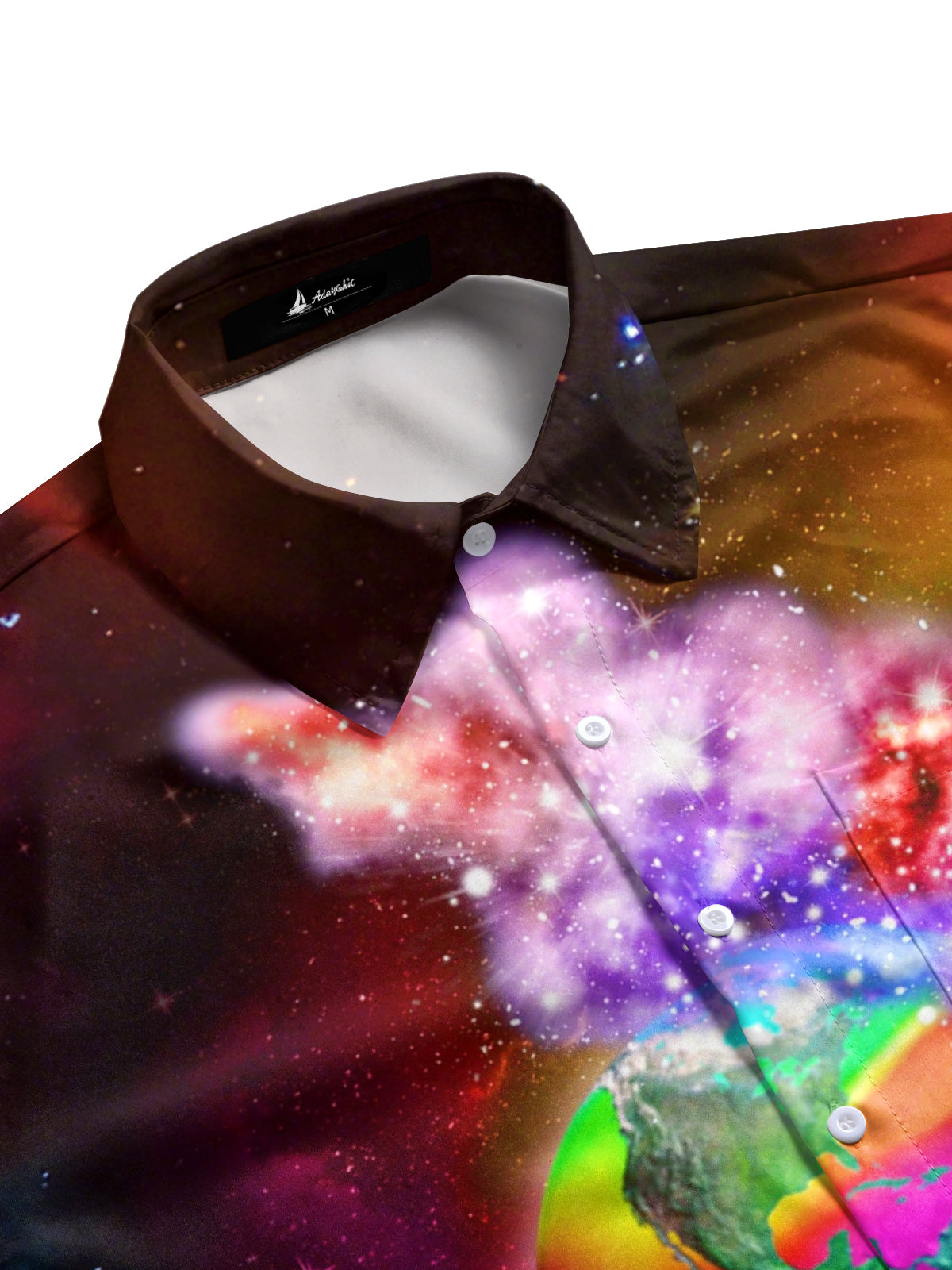 Universe Planet Print Men's Pocket Short Sleeve Shirts